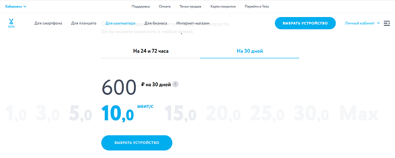Безлимитный интернет Yota для компьютера